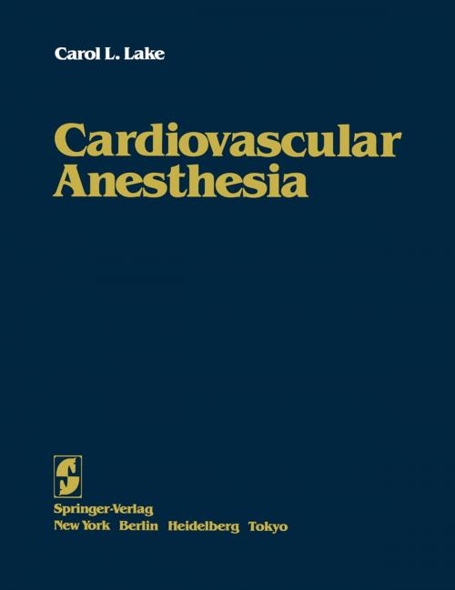 Cover of the book Cardiovascular Anesthesia by C.L. Lake, Springer New York
