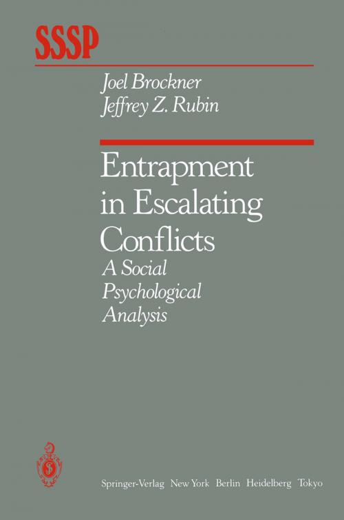 Cover of the book Entrapment in Escalating Conflicts by J.Z. Rubin, J. Brockner, Springer New York