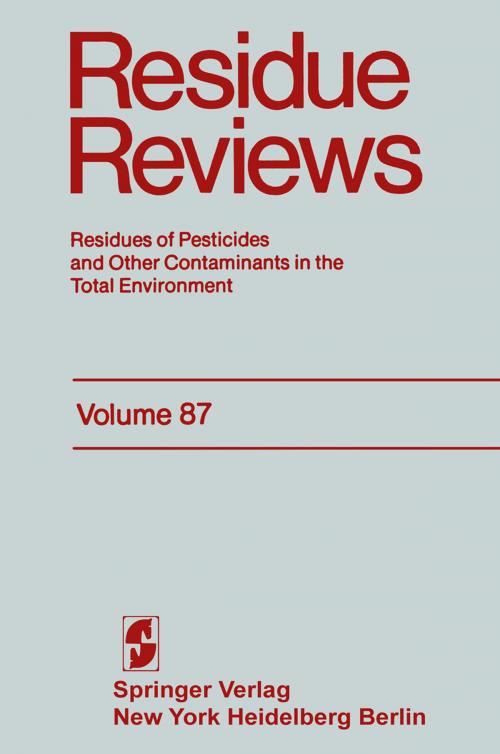 Cover of the book Residue Reviews by Francis A. Gunther, Jane Davies Gunther, Springer New York