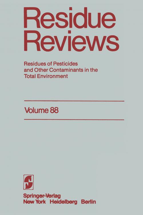 Cover of the book Residue Reviews by Francis A. Gunther, Springer New York