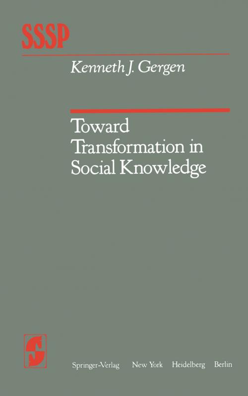 Cover of the book Toward Transformation in Social Knowledge by K. J. Gergen, Springer New York