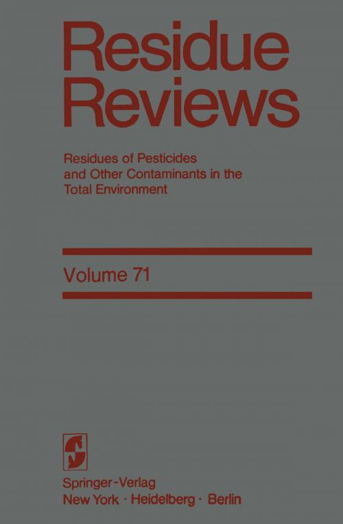 Cover of the book Residue Reviews by Jane Davies Gunther, Francis A. Gunther, Springer New York