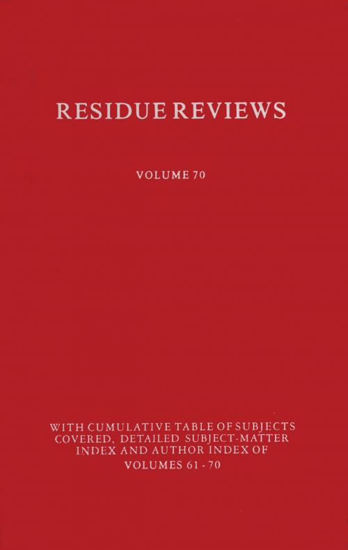 Cover of the book Residues of Pesticides and Other Contaminants in the Total Environment by Francis A. Gunther, Springer New York