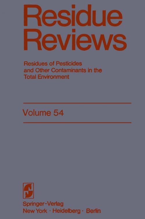 Cover of the book Residue Reviews by Francis A. Gunther, Jane Davies Gunther, Springer New York