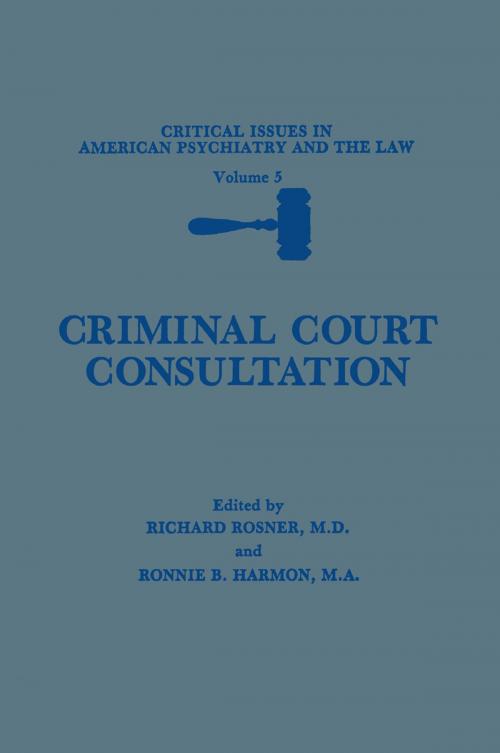 Cover of the book Criminal Court Consultation by , Springer US