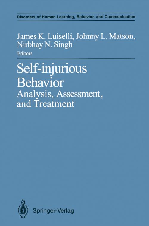 Cover of the book Self-injurious Behavior by , Springer New York
