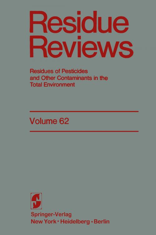 Cover of the book Residue Reviews by Francis A. Gunther, John W. Hylin, William E. Westlake, Springer New York