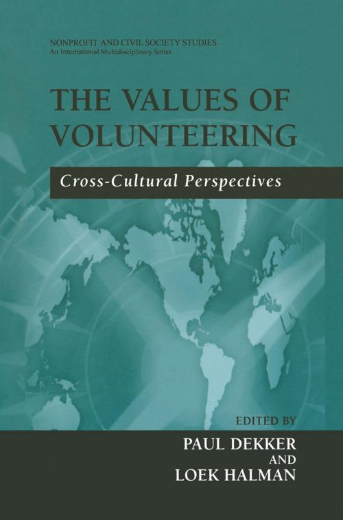 Cover of the book The Values of Volunteering by , Springer US