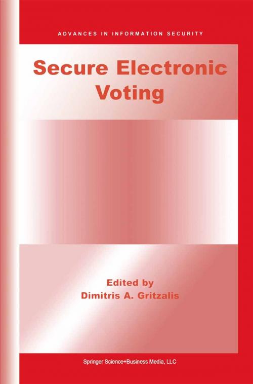 Cover of the book Secure Electronic Voting by Dimitris A. Gritzalis, Springer US