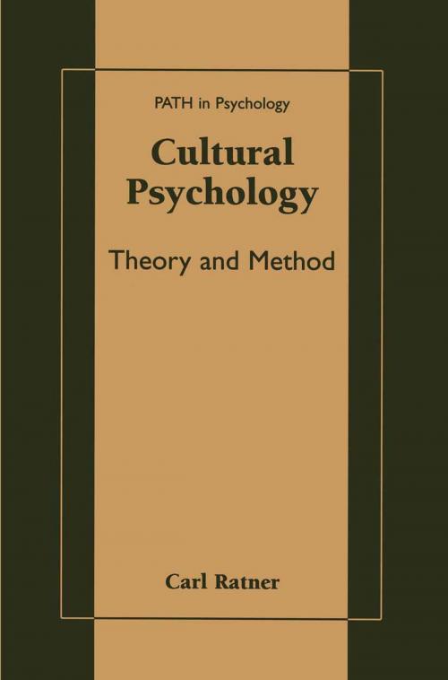 Cover of the book Cultural Psychology by Carl Ratner, Springer US
