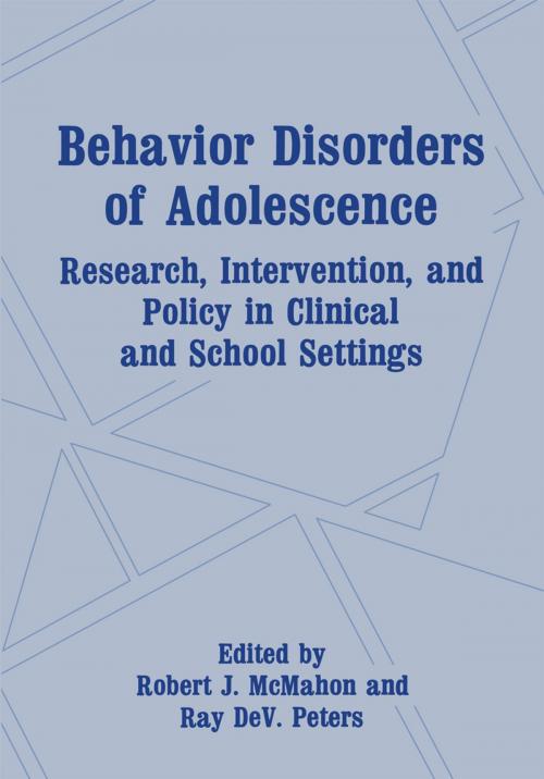 Cover of the book Behavior Disorders of Adolescence by , Springer US