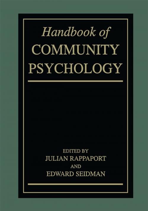 Cover of the book Handbook of Community Psychology by , Springer US