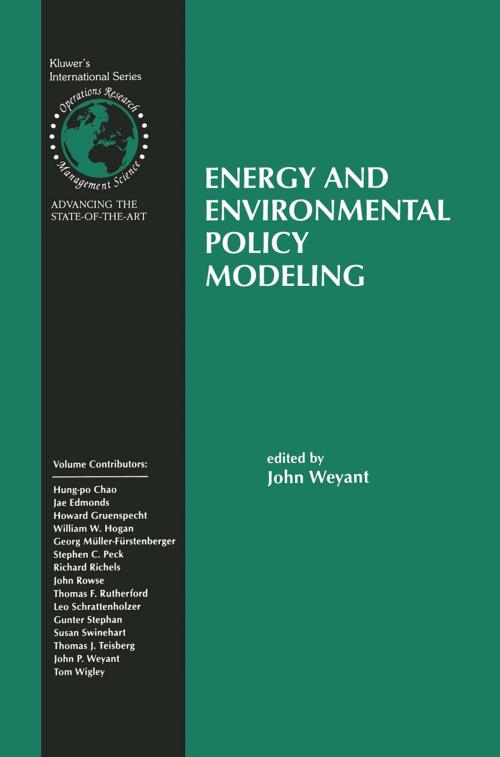 Cover of the book Energy and Environmental Policy Modeling by John Weyant, Springer US