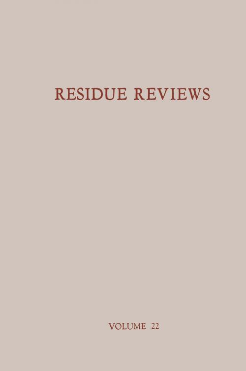 Cover of the book Residue Reviews / Rückstands-Berichte by Francis A. Gunther, Springer New York