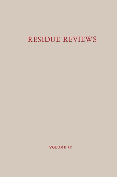 Cover of the book Residue Reviews/Rückstands-Berichte by Francis A. Gunther, Springer New York