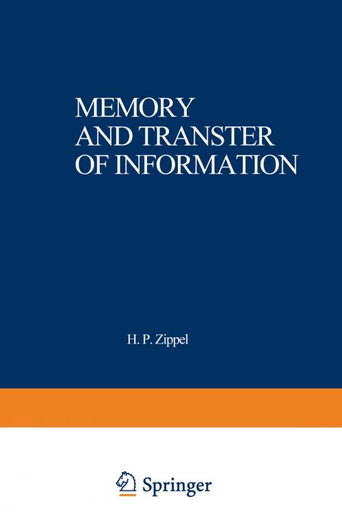 Cover of the book Memory and Transfer of Information by , Springer US