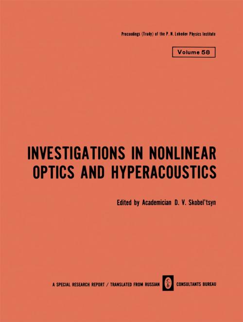 Cover of the book Investigations in Nonlinear Optics and Hyperacoustics by , Springer US