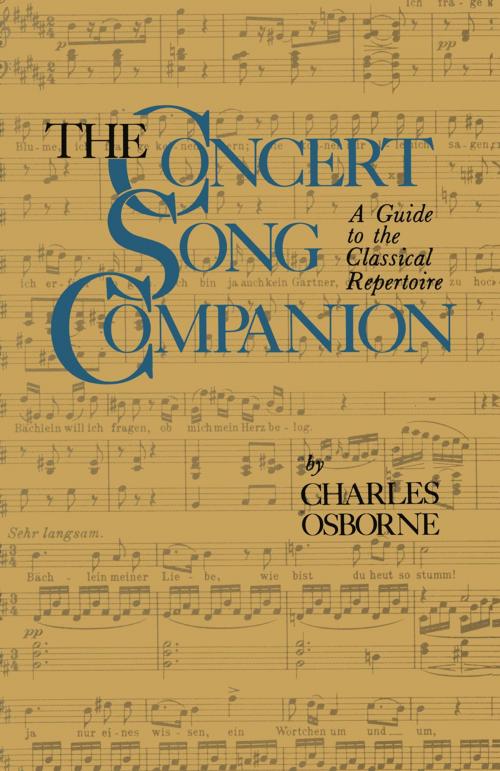 Cover of the book The Concert Song Companion by Charles Osborne, Springer US