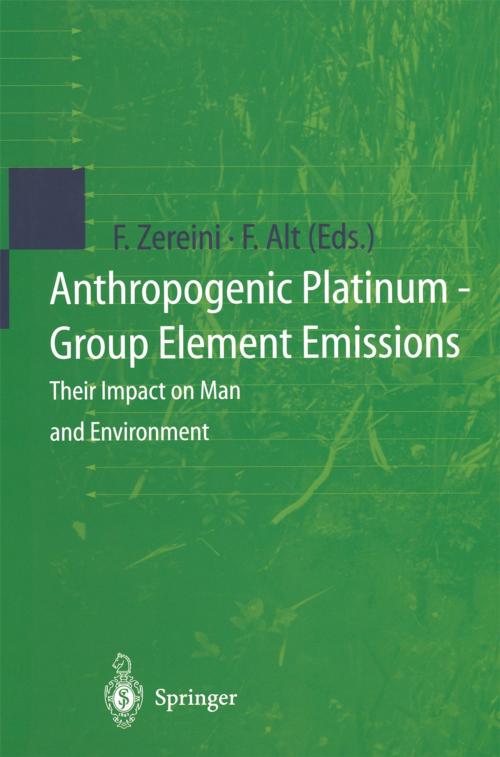 Cover of the book Anthropogenic Platinum-Group Element Emissions by , Springer Berlin Heidelberg