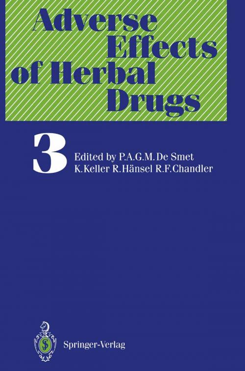 Cover of the book Adverse Effects of Herbal Drugs by G. Abel, R. Bos, I.H. Bowen, R.F. Chandler, D. Corrigan, I.J. Cubbin, P.A.G.M: De Smet, N. Pras, J-.J.C. Scheffer, T.A. Van Beek, W. Van Uden, H.J. Woerdenbag, Springer Berlin Heidelberg