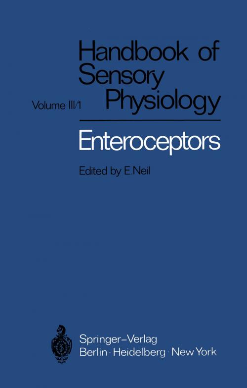 Cover of the book Enteroceptors by B. Andersson, M. Fillenz, R.F. Hellon, A. Howe, B.F. Leek, E. Neil, A.S. Paintal, J.G. Widdicombe, Springer Berlin Heidelberg