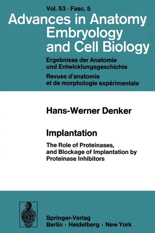 Cover of the book Implantation by H.-W. Denker, Springer Berlin Heidelberg