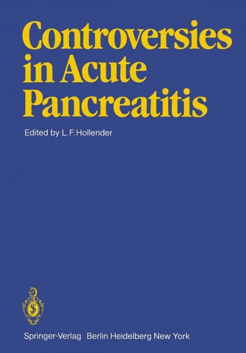 Cover of the book Controversies in Acute Pancreatitis by , Springer Berlin Heidelberg