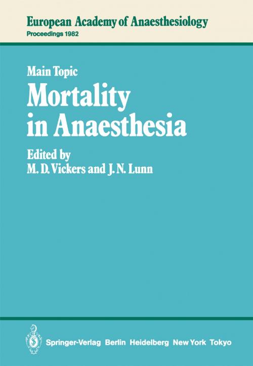 Cover of the book Mortality in Anaesthesia by , Springer Berlin Heidelberg