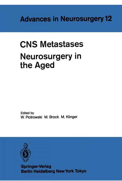 Cover of the book CNS Metastases Neurosurgery in the Aged by , Springer Berlin Heidelberg