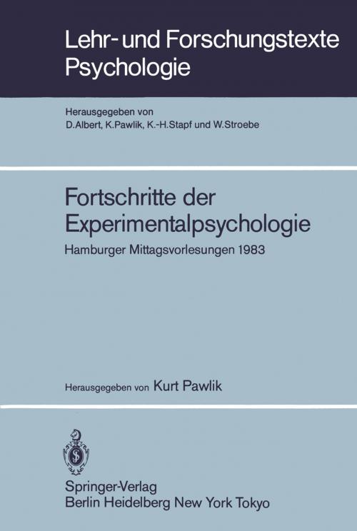 Cover of the book Fortschritte der Experimentalpsychologie by , Springer Berlin Heidelberg