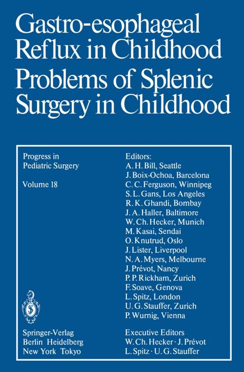 Cover of the book Gastro-esophageal Reflux in Childhood Problems of Splenic Surgery in Childhood by I. Klos, Springer Berlin Heidelberg