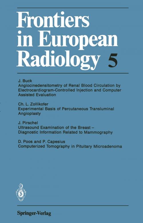 Cover of the book Frontiers in European Radiology by J. Buck, C.L. Zollikofer, J. Pirschel, D. Poos, P. Capesius, Springer Berlin Heidelberg
