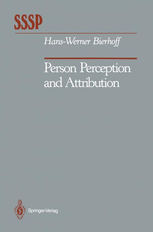 Cover of the book Person Perception and Attribution by R. Klein, Hans-Werner Bierhoff, Springer Berlin Heidelberg