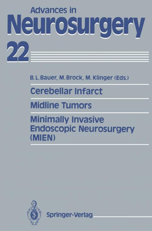 Cover of the book Cerebellar Infarct. Midline Tumors. Minimally Invasive Endoscopic Neurosurgery (MIEN) by , Springer Berlin Heidelberg
