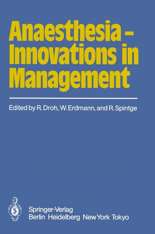 Cover of the book Anaesthesia — Innovations in Management by , Springer Berlin Heidelberg