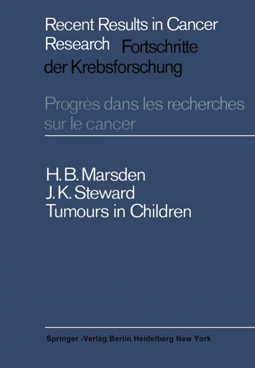 Cover of the book Tumours in Children by , Springer Berlin Heidelberg