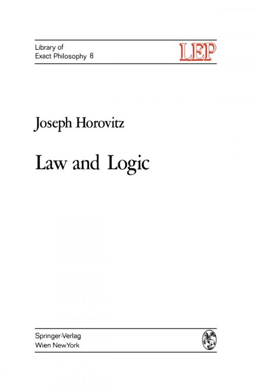 Cover of the book Law and Logic by Joseph Horovitz, Springer Vienna
