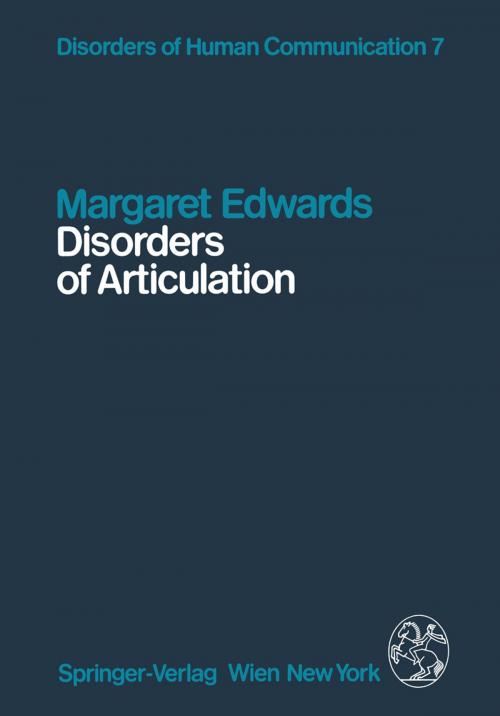 Cover of the book Disorders of Articulation by Margaret Edwards, Springer Vienna