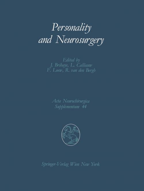 Cover of the book Personality and Neurosurgery by , Springer Vienna