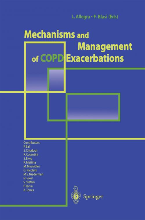 Cover of the book Mechanisms and Management of COPD Exacerbations by L. Allegra, F. Blasi, Springer Milan