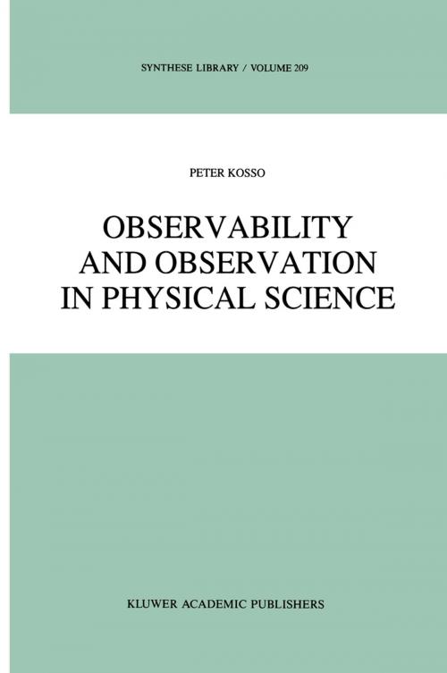 Cover of the book Observability and Observation in Physical Science by Peter Kosso, Springer Netherlands