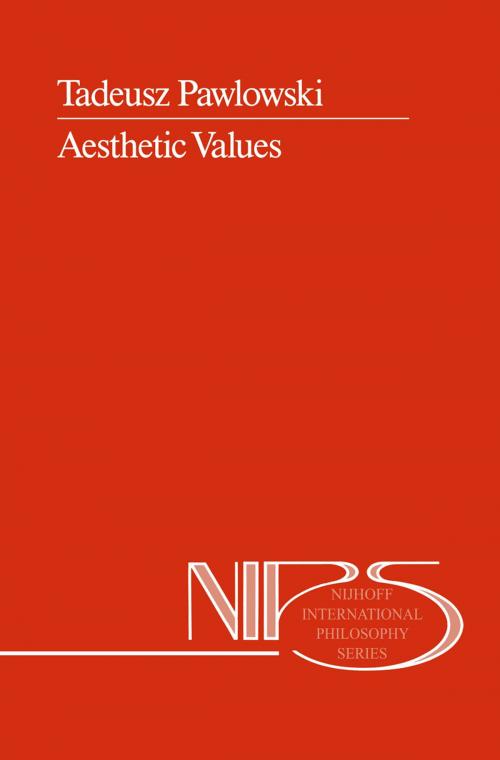 Cover of the book Aesthetic Values by T. Pawlowski, Springer Netherlands