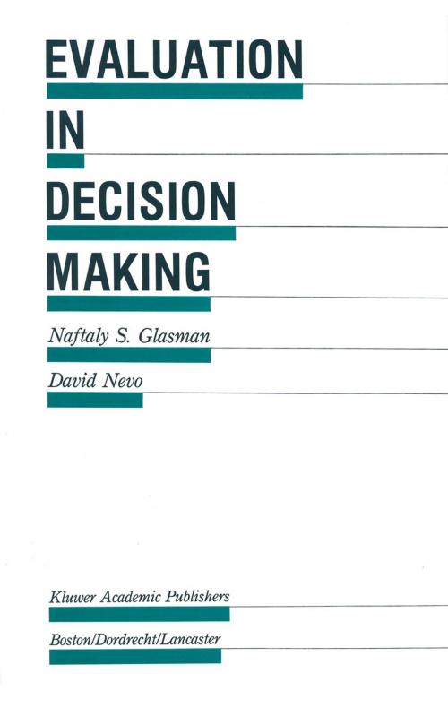 Cover of the book Evaluation in Decision Making by Naftaly S. Glasman, David Nevo, Springer Netherlands