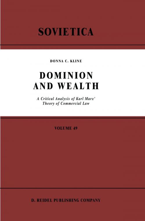 Cover of the book Dominion and Wealth by D.C. Kline, Springer Netherlands