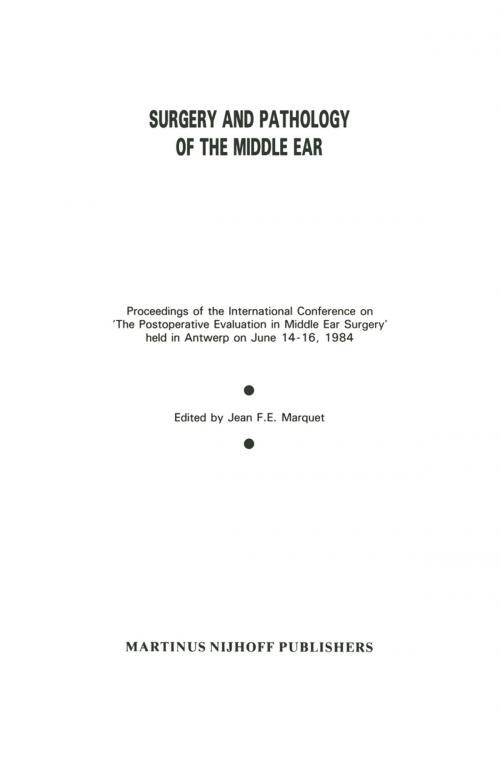 Cover of the book Surgery and Pathology of the Middle Ear by , Springer Netherlands