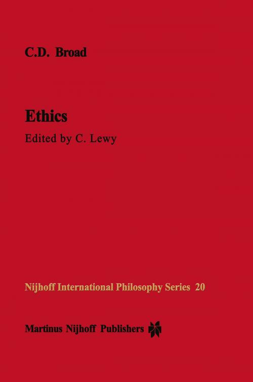 Cover of the book Ethics by C.D. Broad, Springer Netherlands
