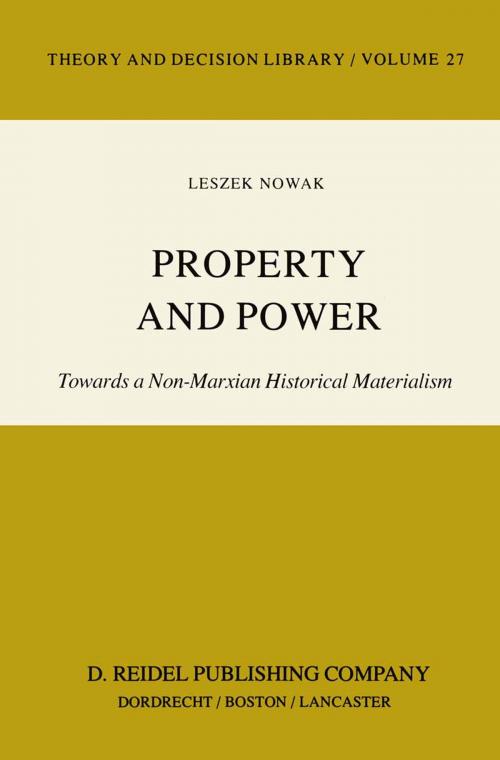 Cover of the book Property and Power by Lesz Nowak, Springer Netherlands