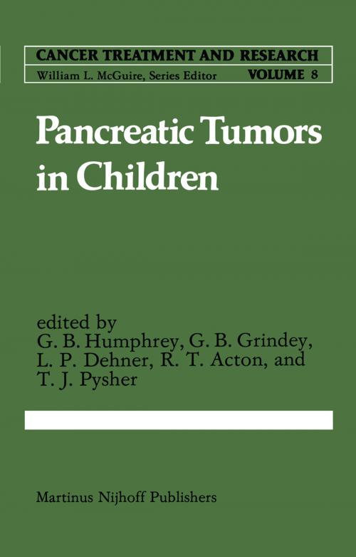 Cover of the book Pancreatic Tumors in Children by , Springer Netherlands
