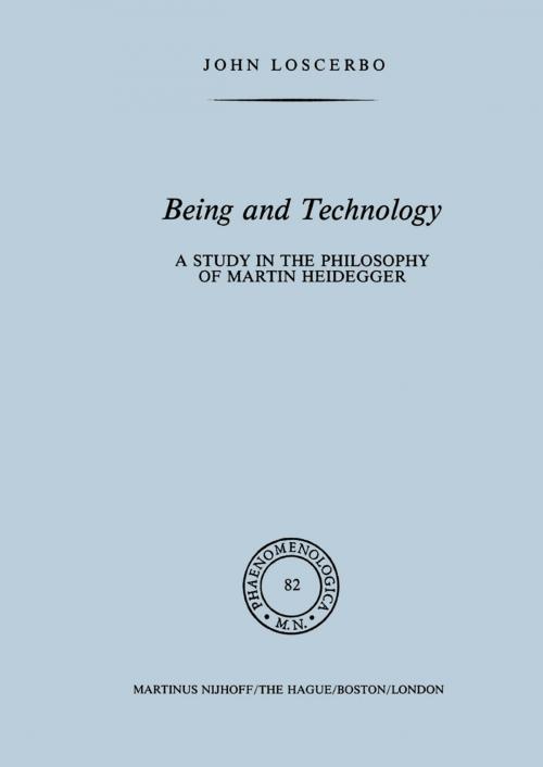 Cover of the book Being and Technology by John Loscerbo, Springer Netherlands