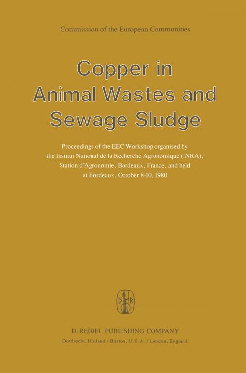 Cover of the book Copper in Animal Wastes and Sewage Sludge by , Springer Netherlands